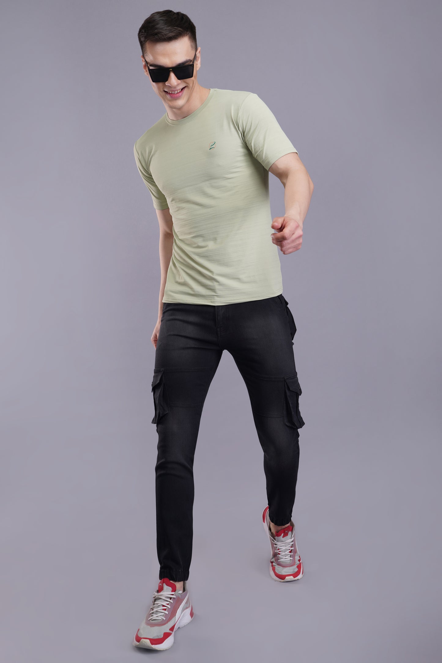 Men's Denim Cargo Jeans ( 5005_Blackwash )