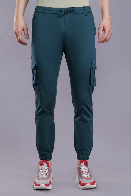 Men's Cotton Cargo Jogger ( 9007_CJ_Greenish_Blu )