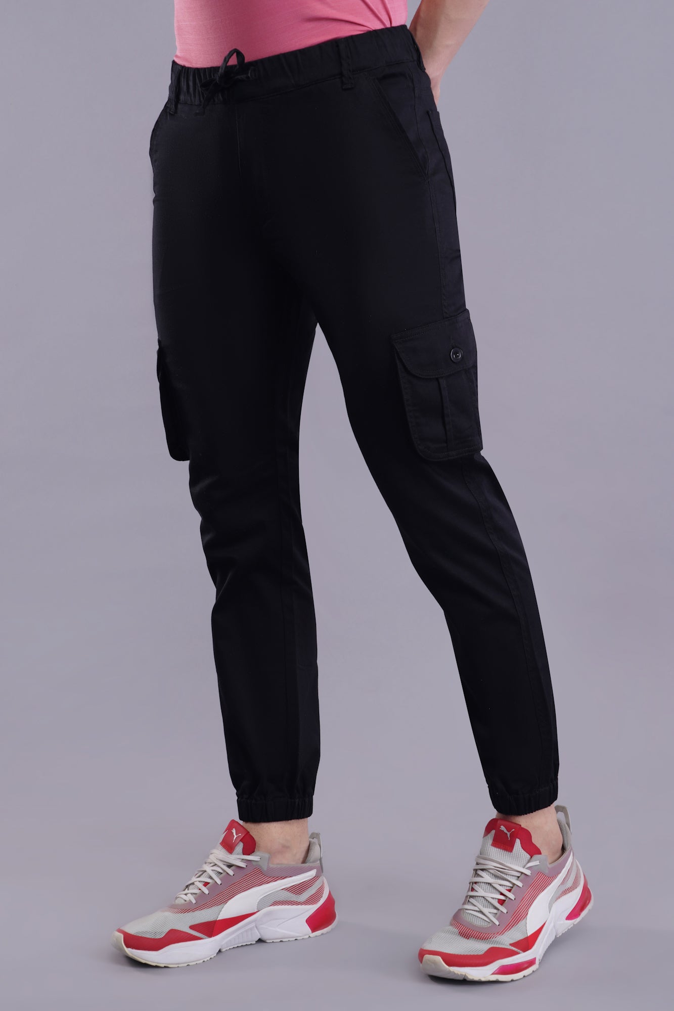 Men's Cotton Cargo Jogger ( 9005_CJ_Black)