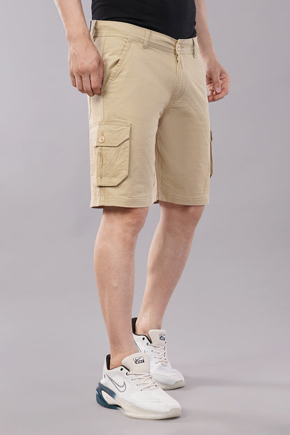Men Cotton Cargo Shorts ( CCS_2028_BEIGE )