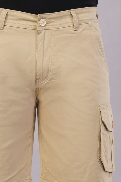 Men Cotton Cargo Shorts ( CCS_2028_BEIGE )
