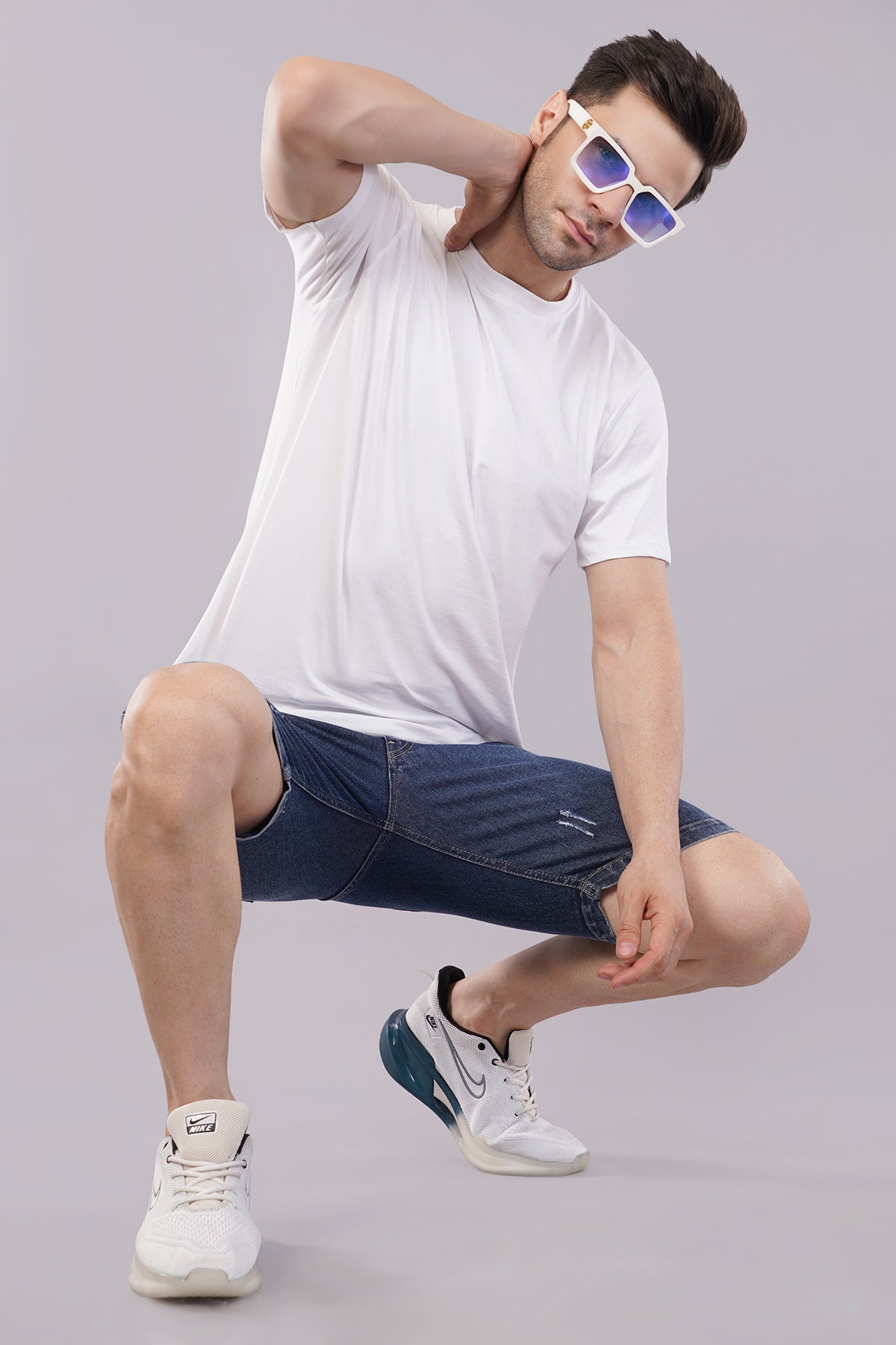 Men Denim Shorts damage wash