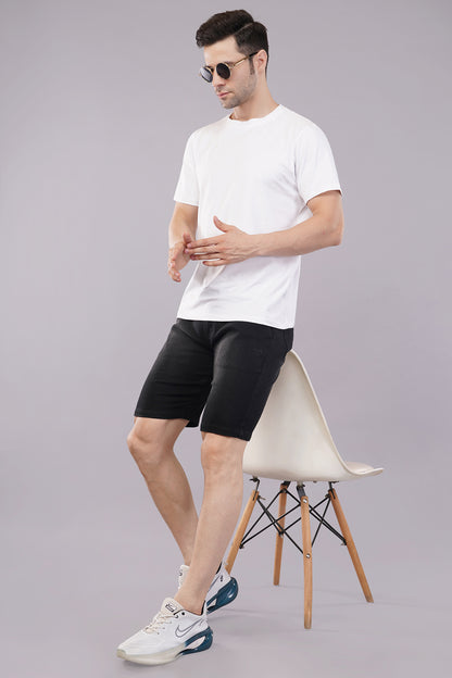 Men Denim Shorts with Drawstring Closure