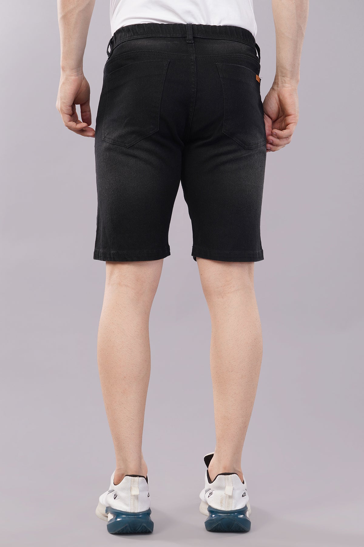 Men Denim Shorts with Drawstring Closure