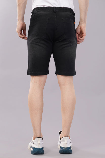 Men Denim Shorts with Drawstring Closure