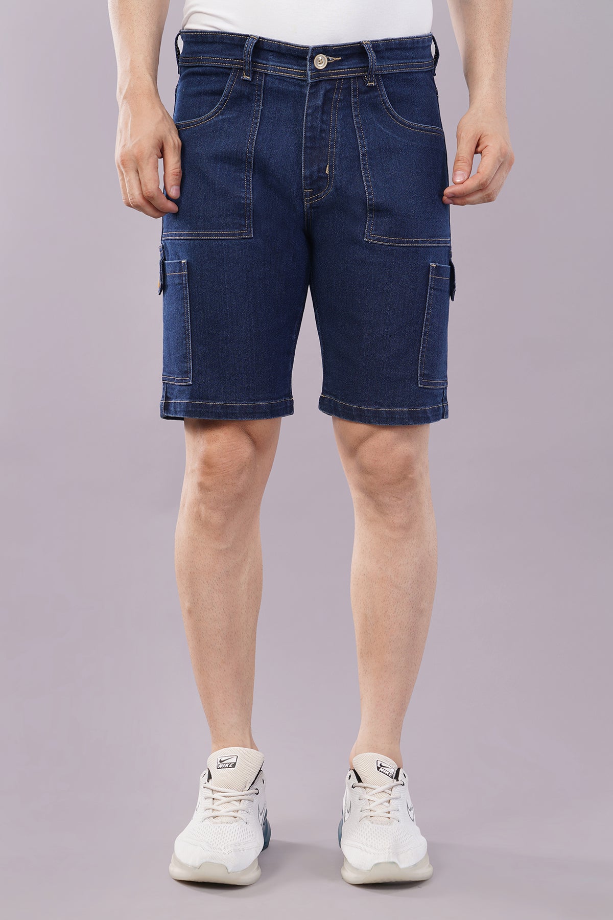 Men Denim Cargo Shorts