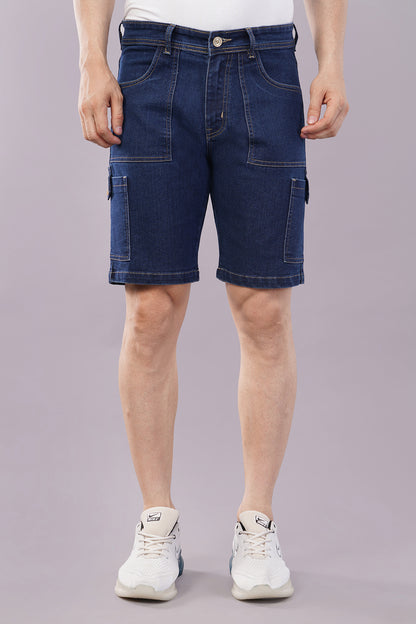 Men Denim Cargo Shorts