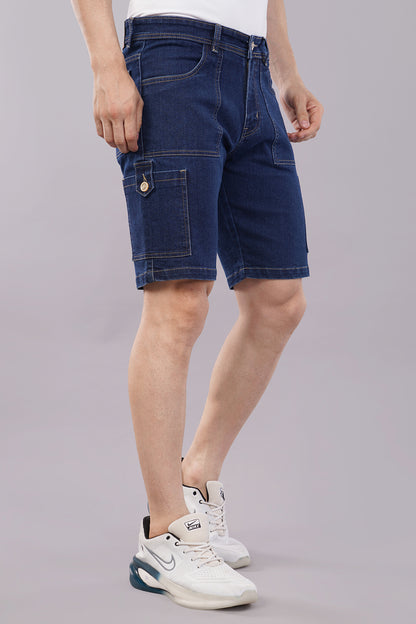Men Denim Cargo Shorts