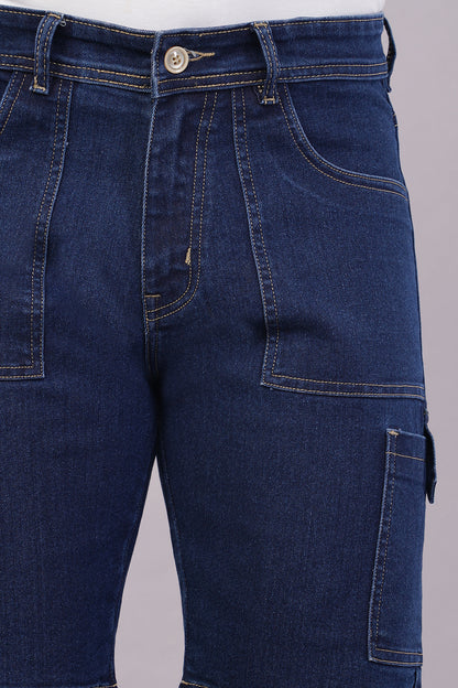 Men Denim Cargo Shorts