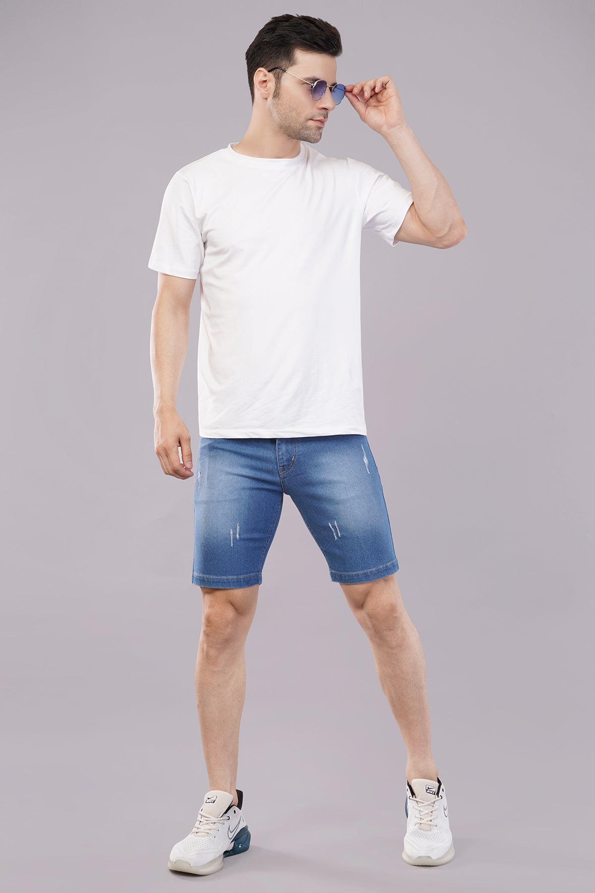 Men Denim Shorts damage wash