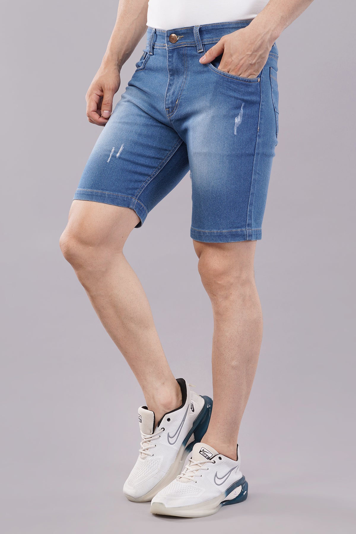 Men Denim Shorts damage wash