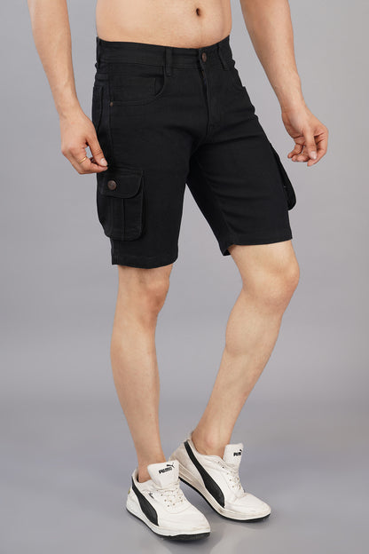 Men Denim Cargo Shorts