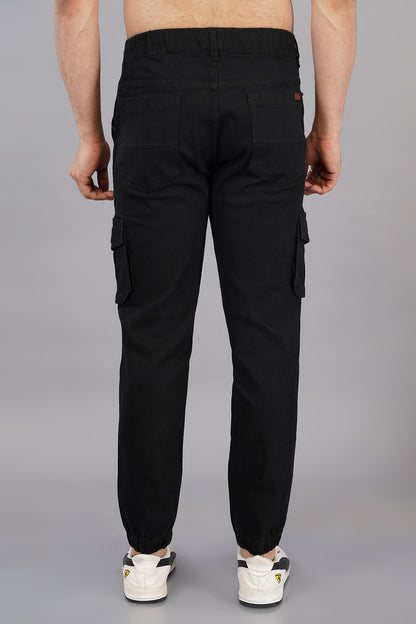 Men's Denim Cargo Jogger ( 3011_Black)