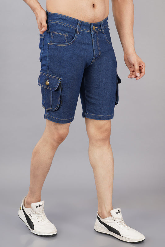 Men Denim Cargo Shorts