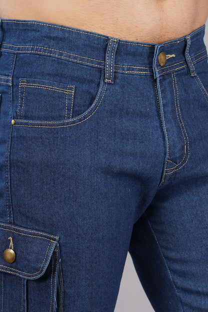Men Denim Cargo Shorts