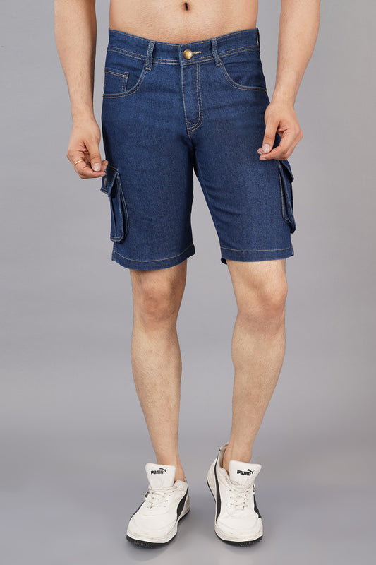 Men Denim Cargo Shorts