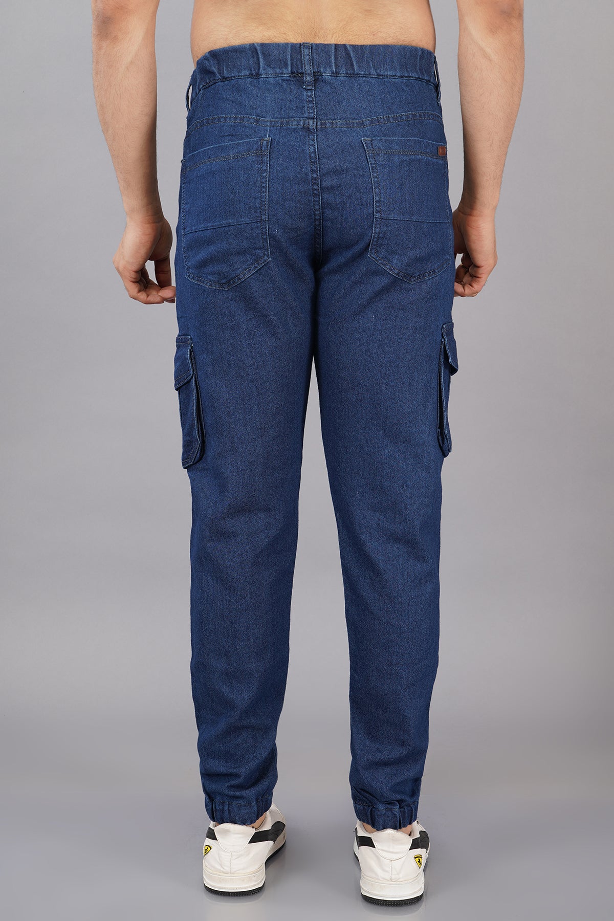 Men's Denim Cargo Jogger ( 3013_Dark-Blu)