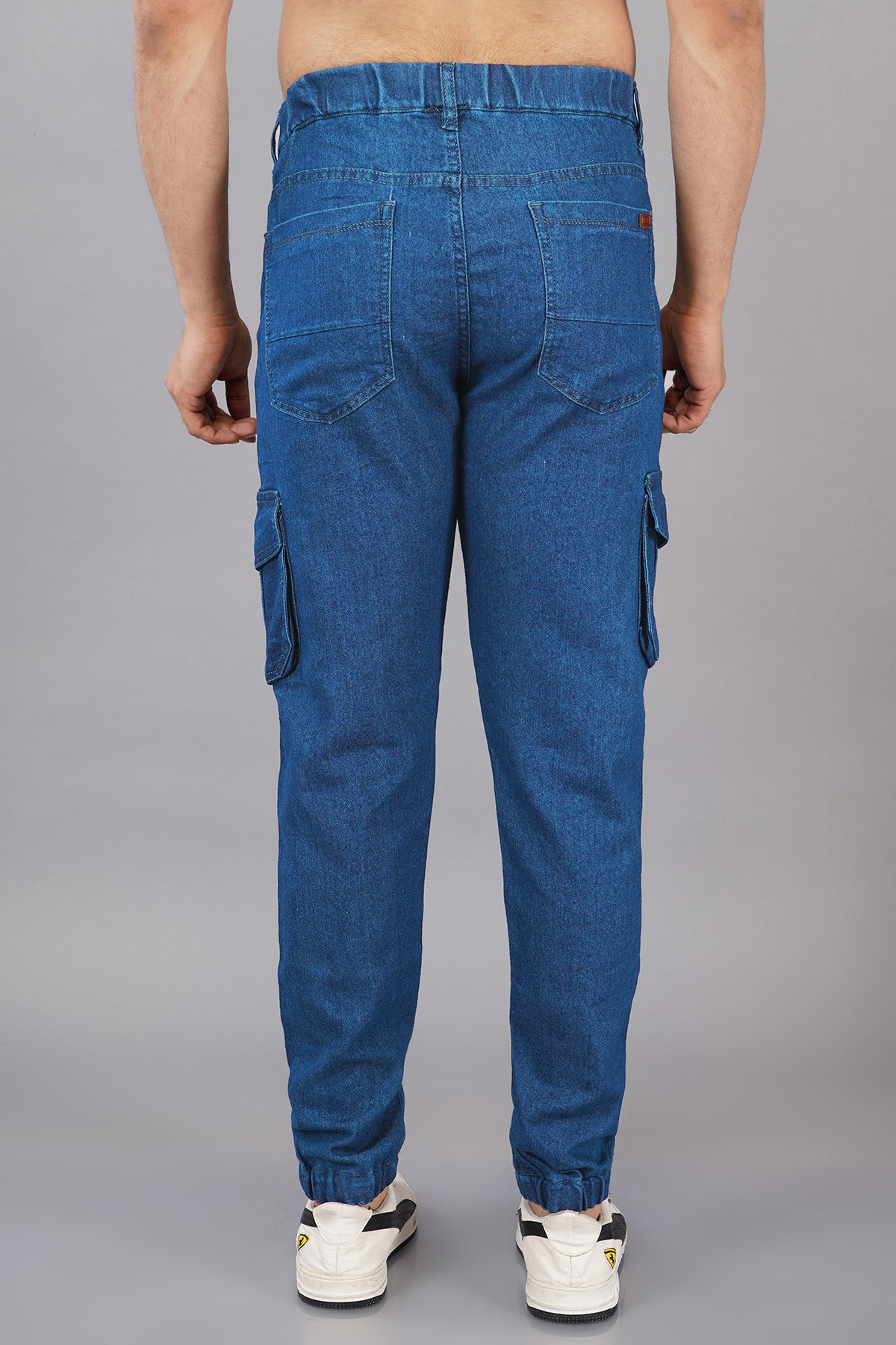 Men's Denim Cargo Jogger ( 3012_Blu )
