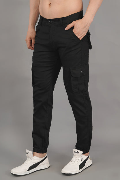 Men's Denim Cargo Jeans ( 4004_Black)