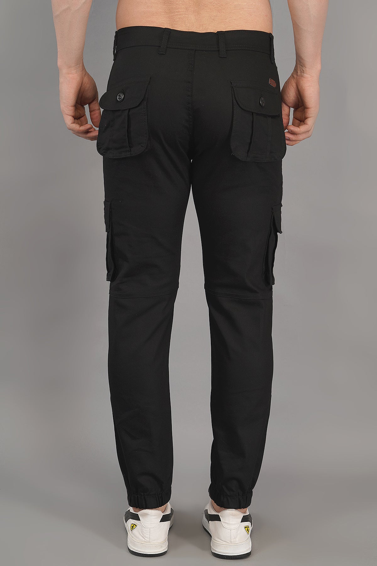 Men's Denim Cargo Jeans ( 4004_Black)