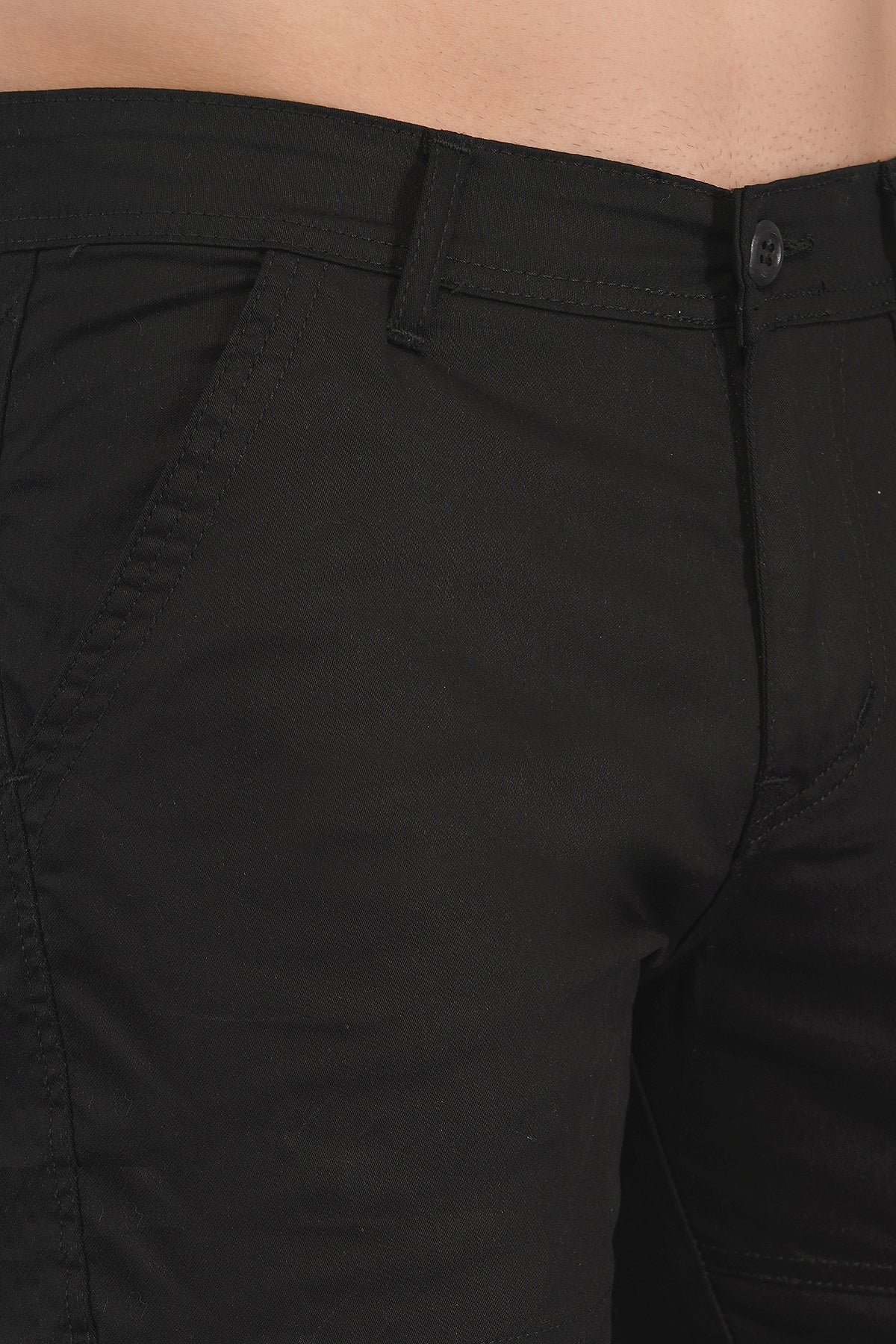 Men's Denim Cargo Jeans ( 4004_Black)