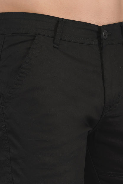 Men's Denim Cargo Jeans ( 4004_Black)