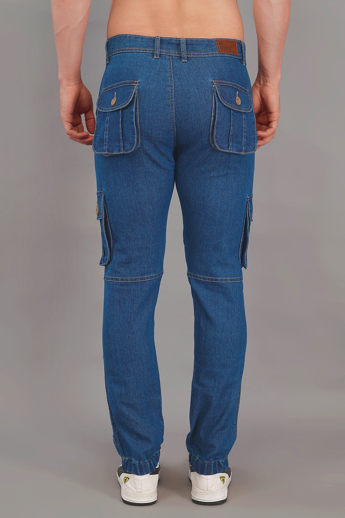 Men's Denim Cargo Jeans ( 4003_Blue)