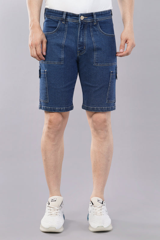 Men Denim Cargo Shorts