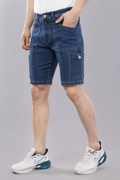 Men Denim Cargo Shorts