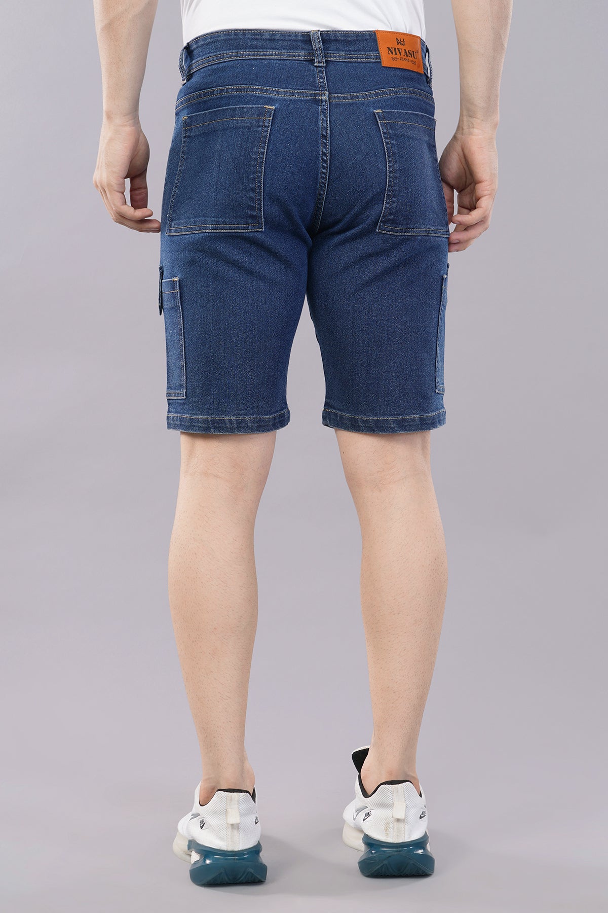 Men Denim Cargo Shorts