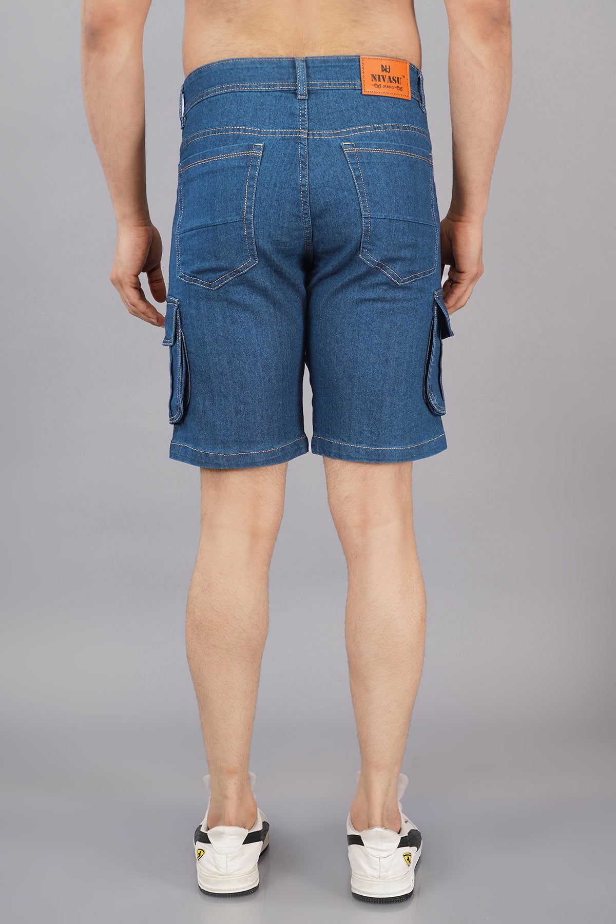 Men Denim Cargo Shorts