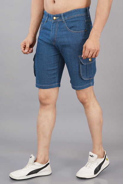 Men Denim Cargo Shorts